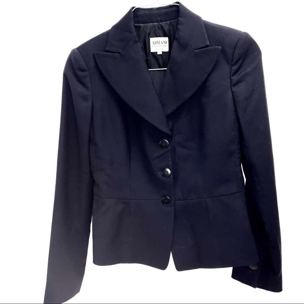 Black Armani Collezioni Jacket Peplum Bottom SZ 6 - Picture 3 of 6